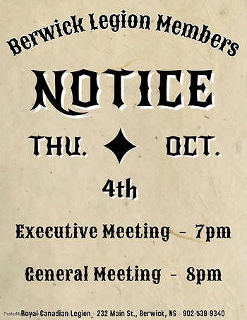 Poster for Legion Meeting