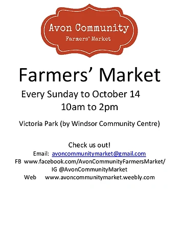 Poster for Avon Community Farmers' Market