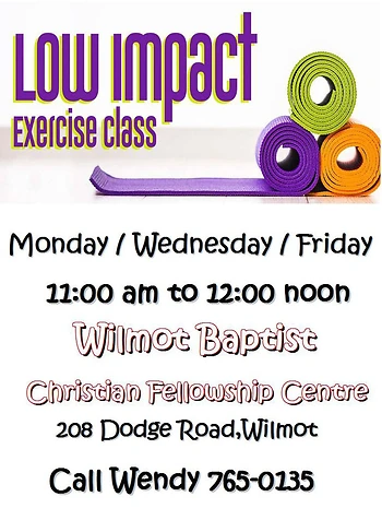 Poster for Low Impact Exercise Class