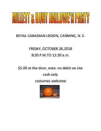 Poster for Millet & Hunt Hallowe'en Party