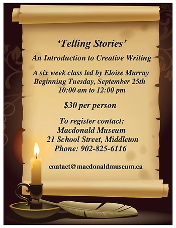 Poster for Telling Stories-Intro to Creative Writing