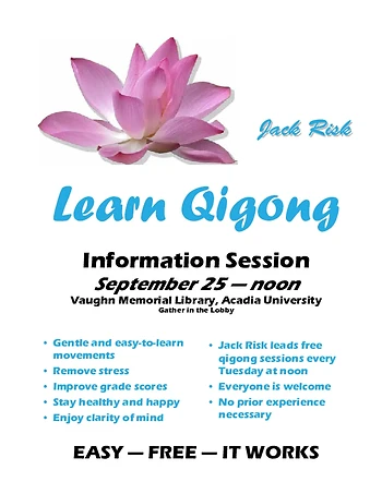 Poster for Qigong Open Sessions