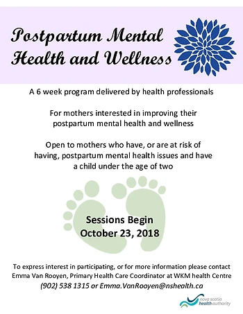 Poster for Postpartum Mental Health & Wellness