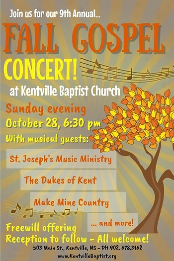 Poster for Fall Gospel Concert & Hymn Sing