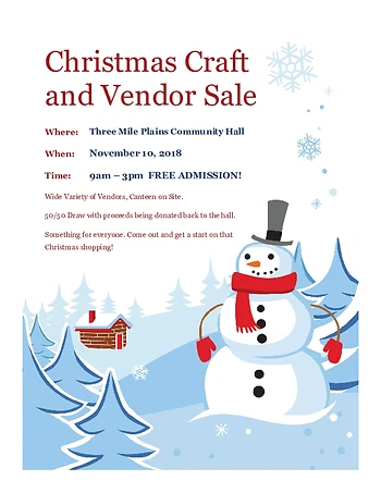 Poster for Christmas Craft and Vendor Sale