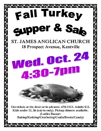 Poster for Fall Turkey Supper & Sale