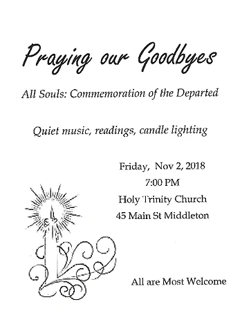 Poster for Praying Goodbye Memorial Service