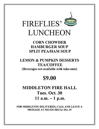 Poster for Fireflies Soup Luncheon