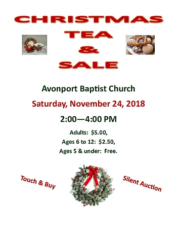 Poster for Christmas Tea & Sale