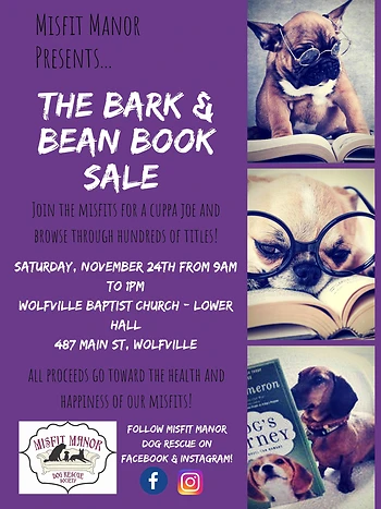 Poster for Bean & Bark Book Sale