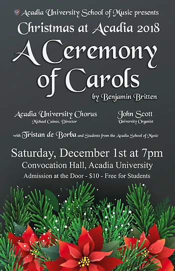 Poster for A Ceremony of Carols - Christmas at Acadia