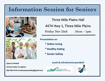 Poster for Information Session for Seniors