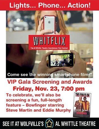 Poster for Whitflix Screening & Awards Ceremony w/ Bowfinger