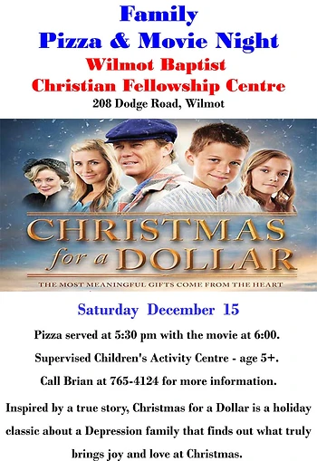 Poster for Christmas Pizza & Movie Night