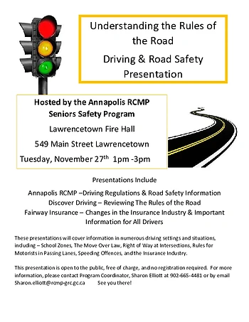 Poster for Driving & Road Safety Presentation