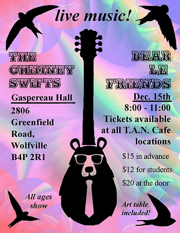 Poster for The Chimney Swifts and Bear Le Friends
