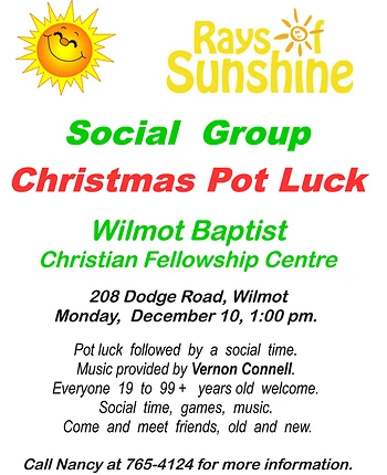 Poster for Rays of Sunshine Christmas Pot Luck