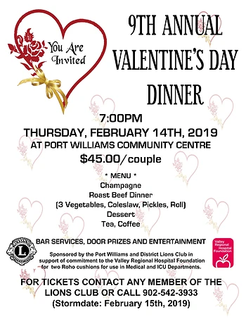Poster for Valentine's Day Dinner