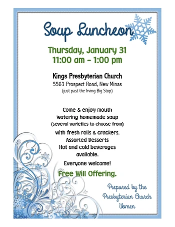 Poster for Soup Luncheon