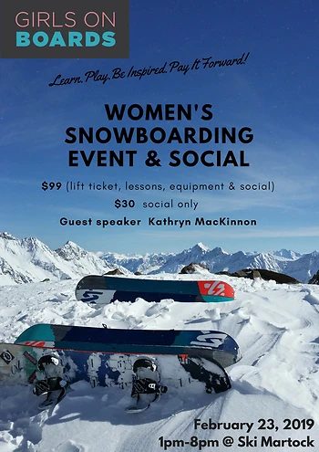 Poster for Women's Snowboarding day and Social