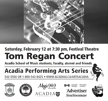 Poster for Tom Regan Concert