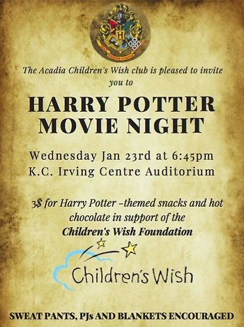 Poster for Harry Potter Movie Night