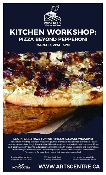 Poster for Pizza Beyond Pepperoni Kitchen Workshop!