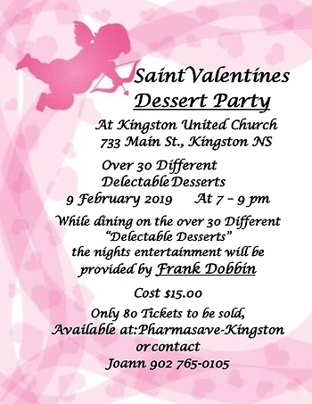 Poster for Saint Valentines Dessert Party