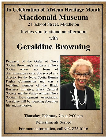 Poster for An Afternoon with Geraldine Browning