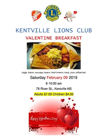 Poster for Valentine Breakfast