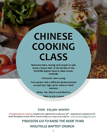Poster for Chinese Cooking Class