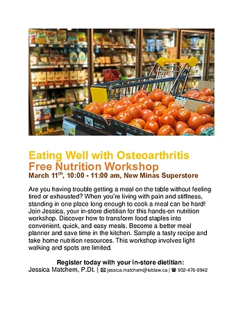Poster for Eating Well with Osteoarthritis