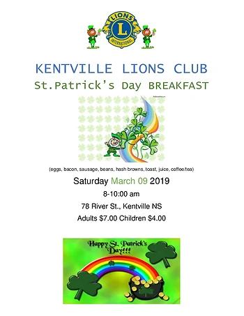 Poster for St. Patrick's Breakfast