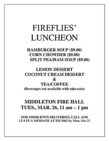 Poster for Fireflies Luncheon