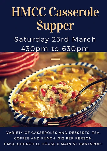 Poster for HMCC Casserole Supper