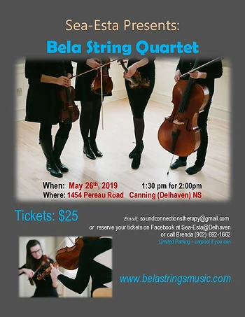 Poster for Bela String Quartet - An Afternoon by the Sea