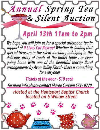 Poster for Spring Tea & Silent Auction