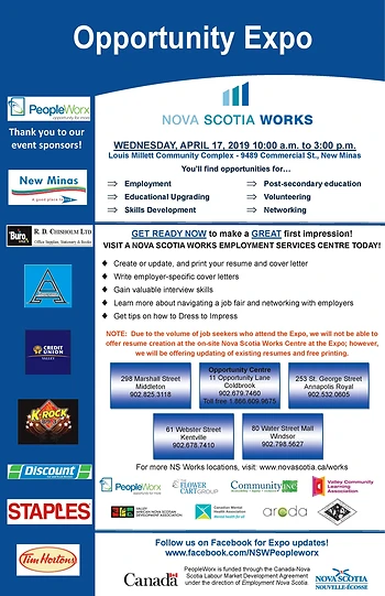 Poster for Nova Scotia Works Opportunity Expo