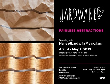 Poster for Painless Abstractions Opening w/ Hans Albarada