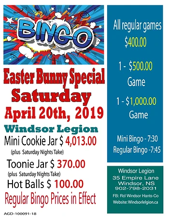 Poster for Easter Bunny Bingo Special