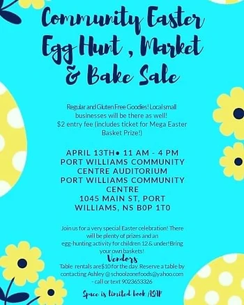 Poster for Easter Egg Hunt and Bake Sale!