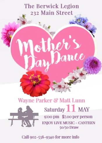 Poster for Mother's Day Dance with Wayne Parker & Matt Lunn