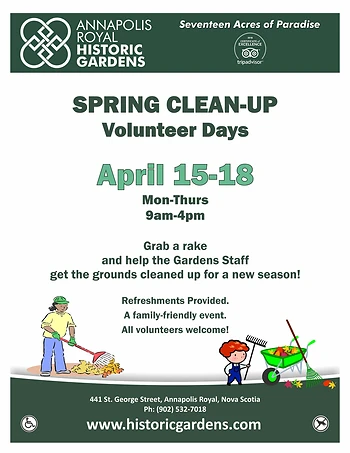Poster for Historic Gardens Spring Clean-up