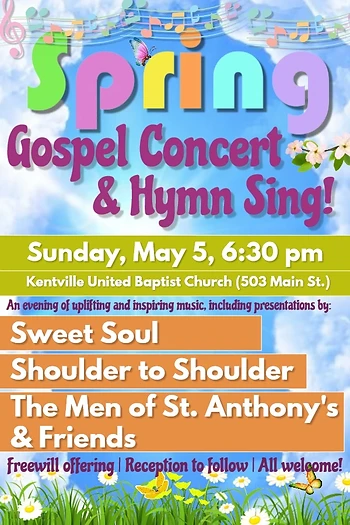 Poster for Spring Gospel Concert and Hymn Sing