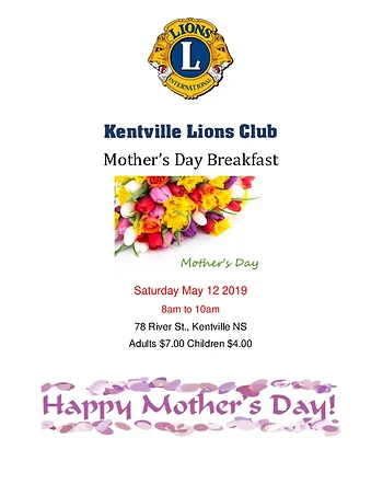 Poster for Mother's Day Breakfast