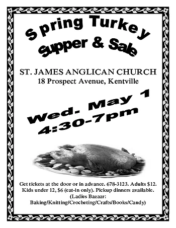 Poster for Spring Turkey Supper & Sale