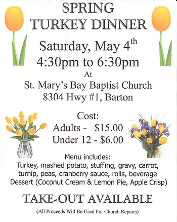 Poster for Spring Turkey Supper
