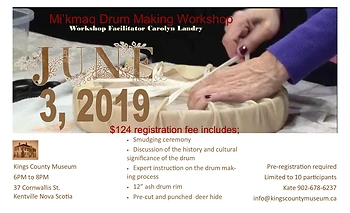 Poster for Mi'kmaq Drum Making