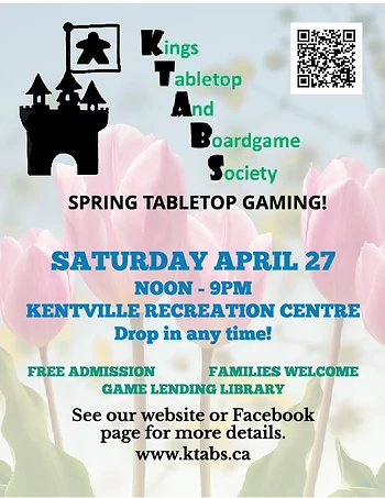 Poster for Spring Tabletop Games Day