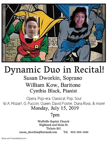 Poster for Dynamic Duo in Recital